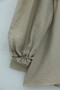 V-Neck Modal Shirt with Floral Sleeves and Buttoned Lace-Up - Light Mink - 5