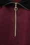 Collared, Half-Zip, Patterned on the Sides, Combed Cotton Suit - Burgundy - 5