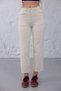 Premium Cream Straight Denim Cropped Leg Jean Trousers - 5