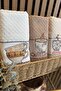 Coffee Embroidered 3-Piece Picnic Towel Set 40X60 cm - 2