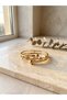 Tree of Life Ball Detailed Gold Color Stainless Steel Handcuffs - 2