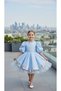 Taffeta Fabric Sparkling Hem Detailed Girls' Evening Dress, Birthday, Graduation - 5