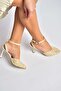 Y752044206 Beige Lace Thin Heeled Women's Shoes - 3