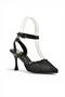 Y752044206 Black Lace Thin Heeled Women's Shoes - 5