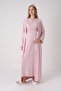Maternity Nightgown and Dressing Gown Set, Jacquard Textured Lace, Buttoned, Breastfeeding, Cotton Viscose, 2-Piece - 5