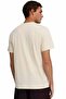 Men's Beige Logo Printed 100% Cotton Crew Neck Casual T-Shirt - 3