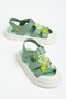 Girl's Orthopedic Sole White Green Colored Sandals - 4
