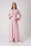 Maternity Nightgown and Dressing Gown Set, Jacquard Textured Lace, Buttoned, Breastfeeding, Cotton Viscose, 2-Piece - 6