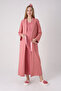 Patterned Textured Dressing Gown and Lace Detailed Maternity Nightgown 2-Piece Set