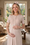 New Season Mink Full-Length Shawl Collar Summer Patterned Stylish Short Sleeve Buttoned Maternity Dressing Gown Nightgown Set of 2 - 7