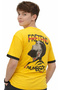 Boy's Fretend T-Shirt with Text and Picture Pattern on the Front and Back, Yellow Color, Short Sleeve - 4