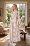 New Season Mink Full-Length Shawl Collar Summer Patterned Stylish Short Sleeve Buttoned Maternity Dressing Gown Nightgown Set of 2 - 2