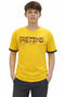 Boy's Fretend T-Shirt with Text and Picture Pattern on the Front and Back, Yellow Color, Short Sleeve