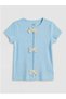 Lcw Kidsblue Crew Neck T-Shirt with Bow Detail for Girls - 2