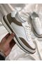 Radu White-Beige Genuine Leather Daily Sports Shoes