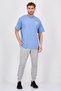 Men Sportswear Fit Short Sleeve Outdoor T-Shirt, Slate Blue - 4