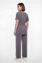 Women's Gray Summer Top and Bottom Set with Belt and Accessories - 4