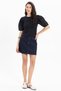 Women's Slim Fit Tight Fit 100% Cotton Short Sleeve Crew Neck Black T-Shirt Blouse - 3