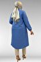 68017 Plus Size Judge Collar Tunic with Elastic Sleeves - Indigo - 6