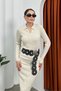 Women's Dress Long Knitwear Polo Collar Ribbed Lycra Slim Fit Pencil Dress - 5