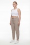 Women's Mink Summer Denim Trousers with Elastic Waist and Accessory Detailed Legs - 2