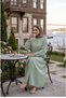 Waist Pleated Lace-Up Button Detailed Dress Green Hnt0310 - 2