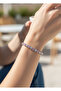 Vip Silver Pink Baguette Stone Waterway Bracelet - 26Slbv14