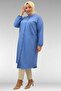 68017 Plus Size Judge Collar Tunic with Elastic Sleeves - Indigo - 5