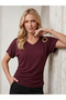 Women's V-Neck Buckle Detailed Short Sleeve Modal Fabric Blouse - 4