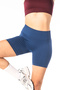 Women's High Waist Scrunch Tightening Blue Short Shorts Tights 13 cm Black Push up Fitness Sports Tights - 4