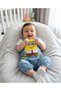 Spongebobbaby Salopet Set Summer Denim Overalls + T-Shirt Combination Cute Character Baby Outfit - 3