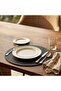 2 Pieces Leather American Service Mat - Knitted Patterned Black Round American Service Mat - 4