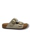 Mollis 500-26 Glittery Line Leather Double Buckle Soft Women's Slippers - 2