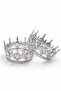Luxurious Silver Crown Henna Engagement Bridal Crown – Glamorous Princess Crown with Stones 7.5 cm