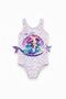Girl's Swimsuit Mermaid Mermaid Patterned Lilac 3D Upf 50 Protected - 2
