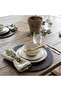 2 Pieces Leather American Service Mat - Knitted Patterned Black Round American Service Mat - 6