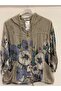 Women's Mink Italian Floral Patterned Front Zipper Hooded Foldable Long Sleeve Blouse 40 - 46 Size - 2
