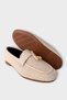 Checkered Tassel Wooden Detail Stylish Casual Women's Ballerinas Cream - 5