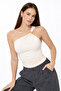 One-Shoulder Gold Detailed Women's Blouse - 4