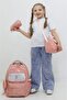Girl's 3-Piece School Bag Set Light Pink Glossy Cover Primary School Bag Set
