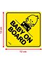 2 Pack Baby on Board Car Sign - Self Adhesive Reflective Kids Safety Warning Cute Design Sticker - 2