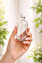 6 Pieces Transparent Glass Shot Bottle with Leak-Proof White Plastic Cap Cologne Fragrance Ornamental Multi-Purpose Bottle 100ml - 2