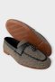 Checkered Tassel Wooden Detail Stylish Casual Women's Ballerinas Black - 5