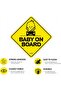 2 Pack Baby on Board Car Sign - Self Adhesive Reflective Kids Safety Warning Cute Design Sticker - 5