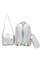 Girl's 3-Piece School Bag Set Hologram Shiny Transparent Pockets with Nutrition and Pencil Holder Primary School - 5