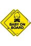 2 Pack Baby on Board Car Sign - Self Adhesive Reflective Kids Safety Warning Cute Design Sticker