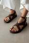 Liora Brown Genuine Leather Sandals - 4