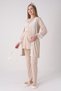 Lace Pajama Set 3-Piece Maternity Pajama Set - Scallop Lace Detailed Breastfeeding Compatible Mother Set - 3