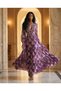 Women's Bohemian Chic Purple Patterned Maxi Dress - 3
