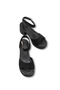 Lyra Aria Women's Heeled Sandals 0012705 Black Leather Textured - 3